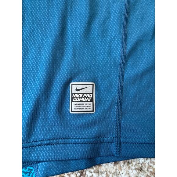 Nike PRO Combat Dri Fit Fitted short sleeve shirt, Large, Red & Blue - Picture 11 of 11